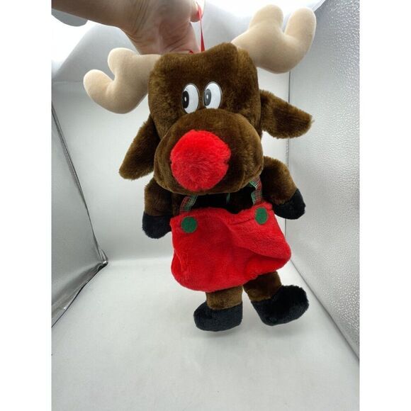 Vintage Rudolph Plush Reindeer Stocking Stuffed Kids Christmas Decor - Picture 4 of 10
